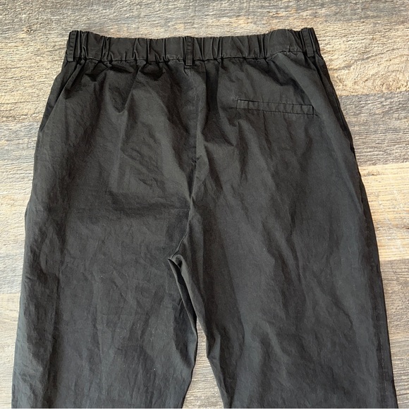 ANTONELLI FIRENZE black cotton poplin straight leg pull on pants L - Picture 10 of 12